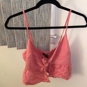 Salmon pink tie top